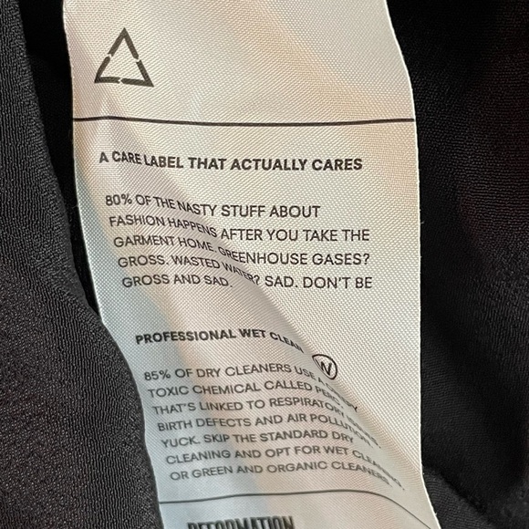 Reformation dress maxi NWT square shoulder sz 0 black - Picture 9 of 9